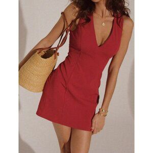 #187 Snug V-Neck Sleeveless Short Dress
